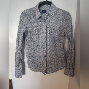 GANT Navy Floral Print Button Down Size 6 #172